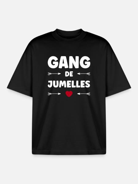 TWIN GANG - Boxy Heavyweight Unisex Organic T-Shirt by Stanley/Stella - black