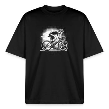 Roadbike perfekt für jeden Rennrad - Boxy Heavyweight Unisex Organic T-Shirt von Stanley/Stella - Schwarz - Vorne - AI Model Male 185 light (185cm) & AI Model Female 172 dark (172cm)