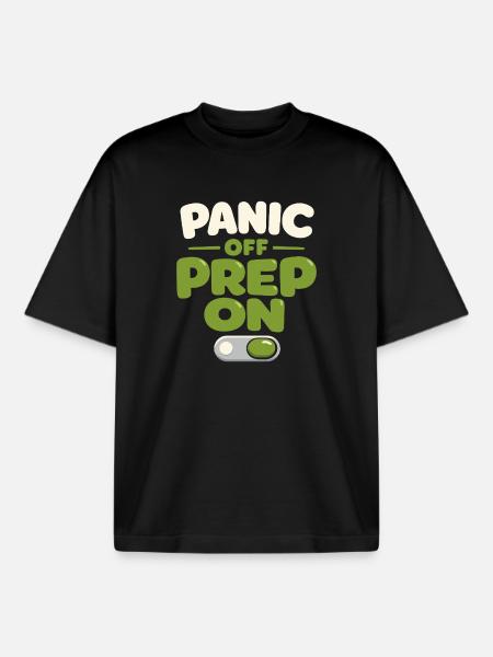 Calmness beats panic, lifestyle, - Boxy Heavyweight Unisex Organic T-Shirt by Stanley/Stella - black