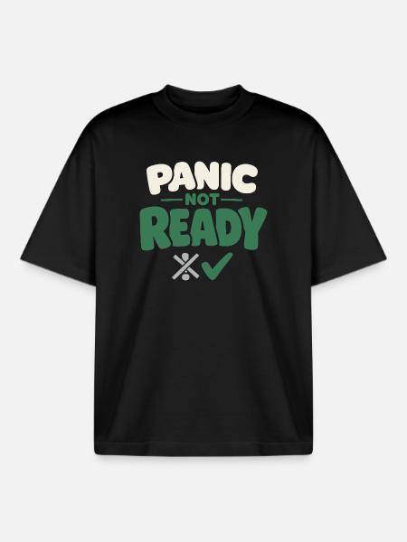 Calmness beats panic, lifestyle, - Boxy Heavyweight Unisex Organic T-Shirt by Stanley/Stella - black