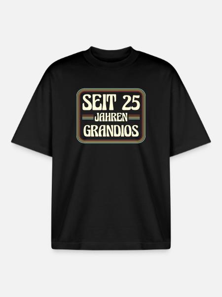 25 ans Anniversaire 25 - T-shirt unisexe boxy épais biologique Stanley/Stella - noir