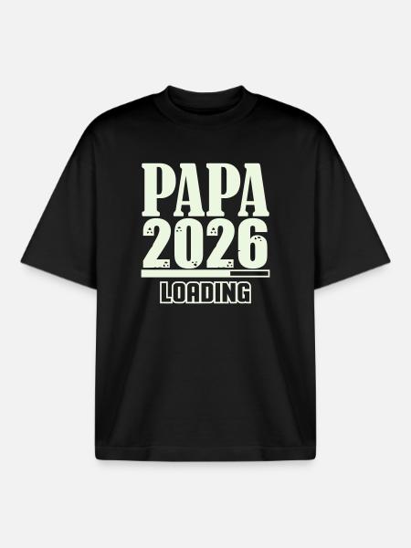 Papa 2026 Loading - Boxy Heavyweight Unisex Organic T-Shirt by Stanley/Stella - black