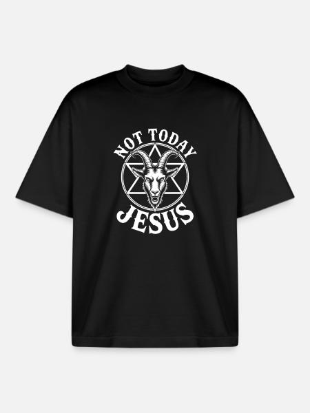Goat Emblem Rebellion Crest - Boxy Heavyweight Unisex Organic T-Shirt by Stanley/Stella - black