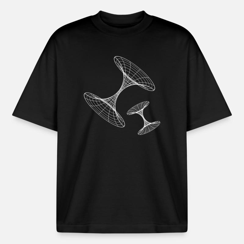 Wireframe Vortex Geometry - Heavyweight Boxy Unisex T-Shirt by Stanley/Stella - black