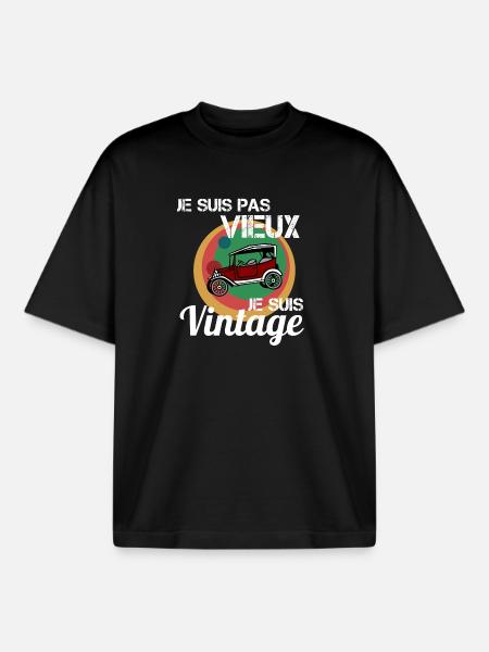 Ich bin kein altes Oldtimer-Auto - Boxy Heavyweight Unisex Organic T-Shirt von Stanley/Stella - Schwarz
