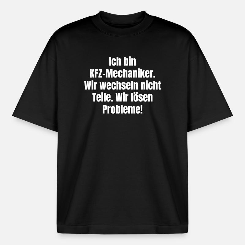 Car mechanics: We solve problems - Boxy Heavyweight Unisex Organic T-Shirt by Stanley/Stella - black