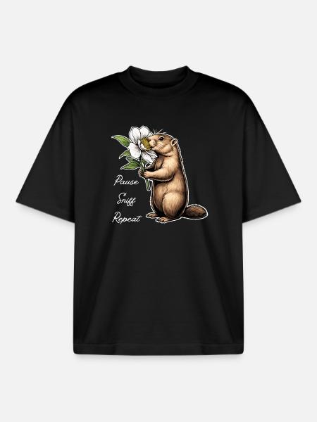 Marmot : Vas-y, renifle, continue - T-shirt unisexe boxy épais biologique Stanley/Stella - noir