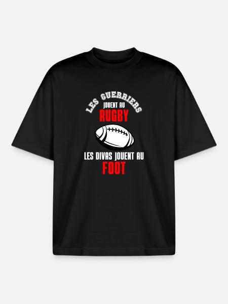 Rugby Warriors Humor - Boxy Heavyweight Unisex Organic T-Shirt by Stanley/Stella - black