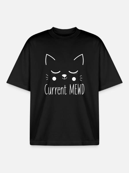 Current Mood Cute Cat Lover - Boxy Heavyweight Unisex Organic T-Shirt by Stanley/Stella - black