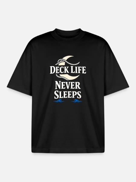Seemannschaftsgeschenk Für Deckhand Ocean Work - Boxy Heavyweight Unisex Organic T-Shirt von Stanley/Stella - Schwarz