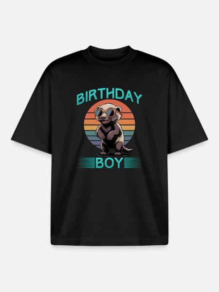 Funny Honey Badger - Boxy Heavyweight Unisex Organic T-Shirt von Stanley/Stella - Schwarz