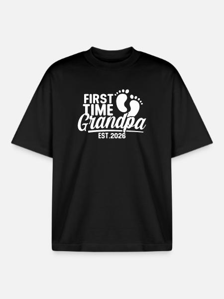 Opa 2026 - Stolzer Opa - Geschenkidee - Boxy Heavyweight Unisex Organic T-Shirt von Stanley/Stella - Schwarz