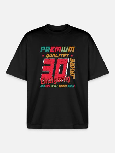 30th Birthday Unique Retro Quality - Boxy Heavyweight Unisex Organic T-Shirt by Stanley/Stella - black
