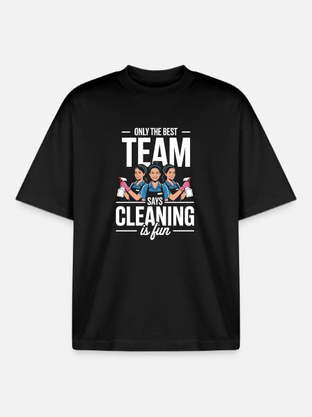 Cleaner Cleaning Team Service Cleaning - Boxy Heavyweight Unisex Organic T-Shirt by Stanley/Stella - black