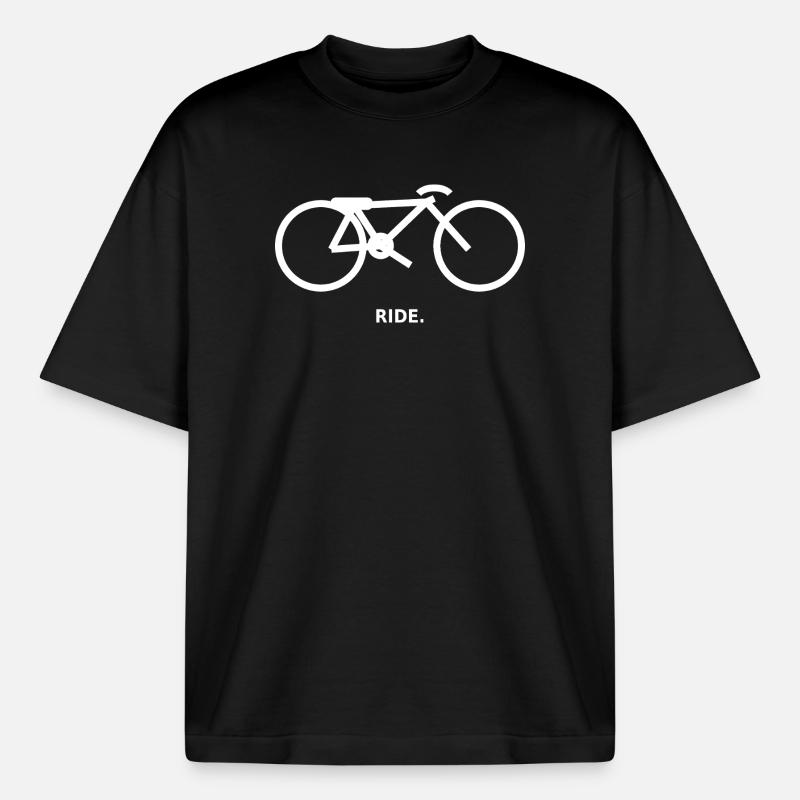 MONTE. – Conception minimale de vélo - T-shirt unisexe boxy épais biologique Stanley/Stella - noir