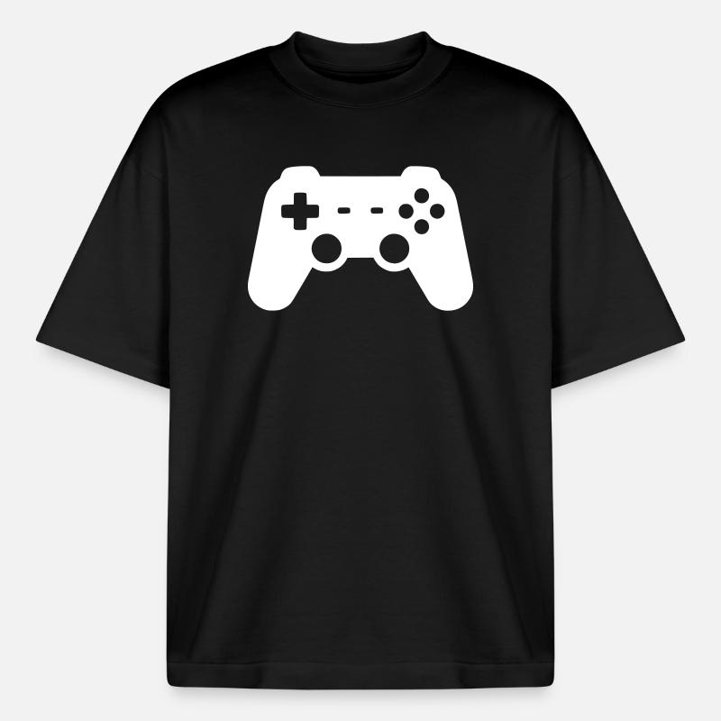 Controller Silhouette Icon - Boxy Heavyweight Unisex Organic T-Shirt by Stanley/Stella - black