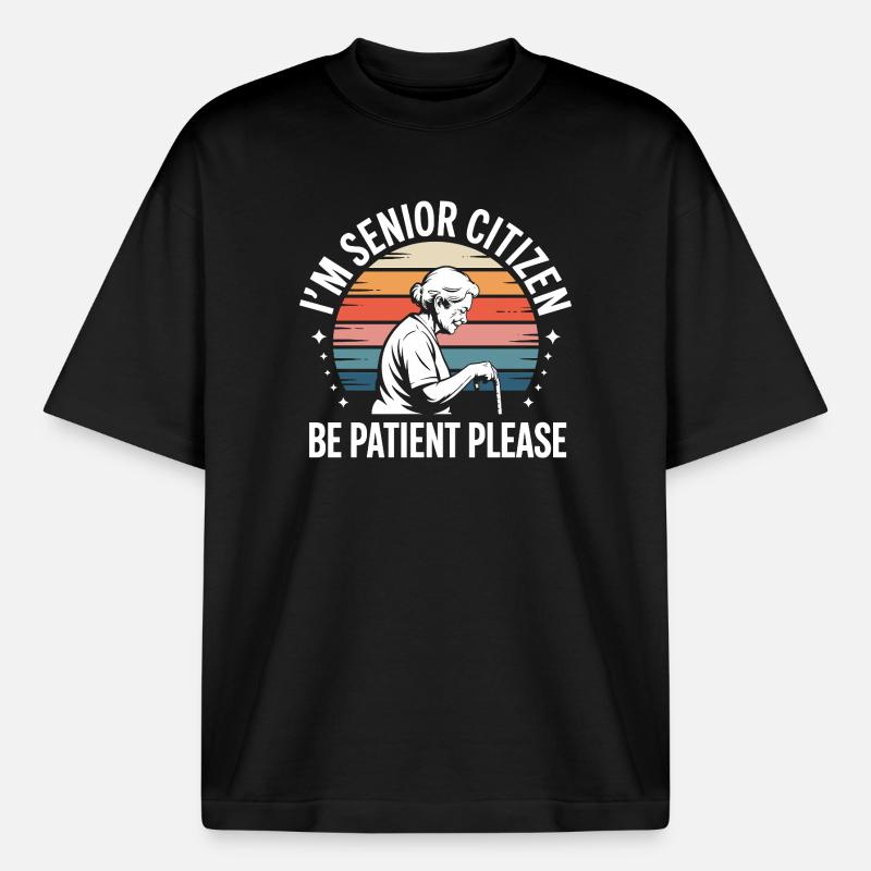 Geduld mit Großmutter Kleidung - Boxy Heavyweight Unisex Organic T-Shirt von Stanley/Stella - Schwarz