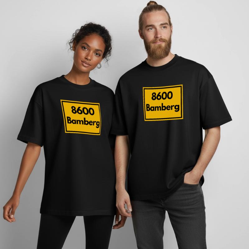 OLD POSTCODE POSTCODE RETRO 8600 BAMBERG FRANKEN Heavyweight Boxy Unisex T-Shirt by Stanley/Stella