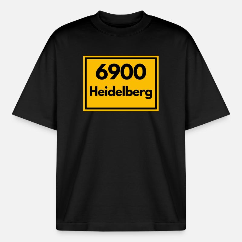 OLD POSTCODE POSTCODE RETRO 6900 HEIDELBERG - Boxy Heavyweight Unisex Organic T-Shirt by Stanley/Stella - black