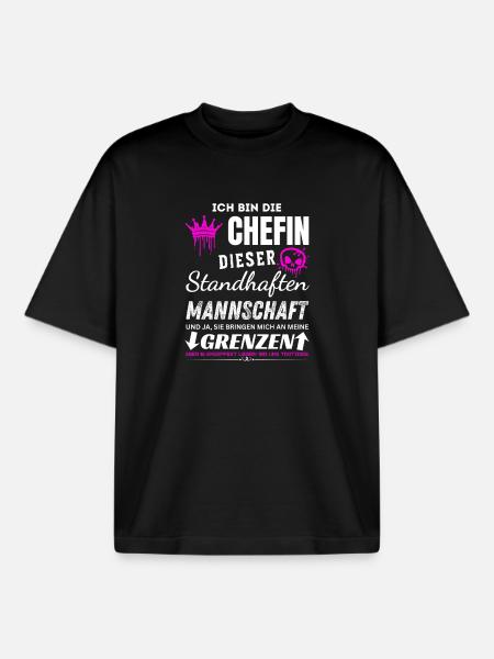 Chefin der Standhaften Mannschaft Chefin Geschenke - Boxy Heavyweight Unisex Organic T-Shirt by Stanley/Stella - black