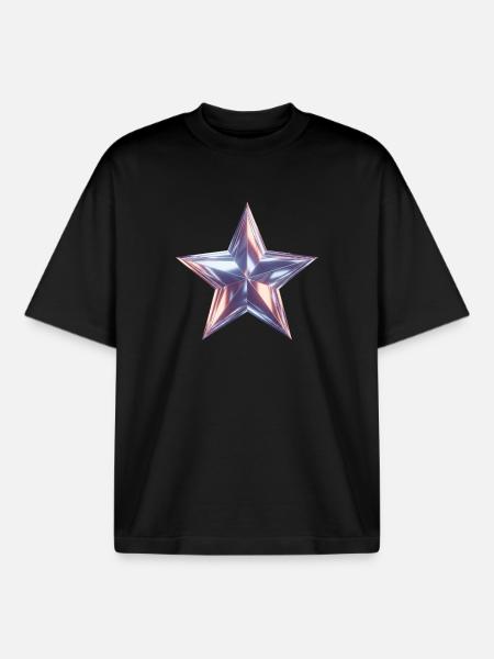 Metallstern Purpurglanz - Boxy Heavyweight Unisex Organic T-Shirt von Stanley/Stella - Schwarz