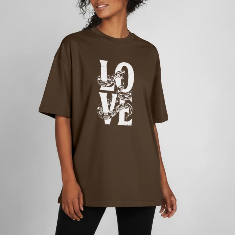 Königspython Schlangen LOVE Terrarium Python Heavyweight Unisex Boxy T-Shirt von stanley/stella	