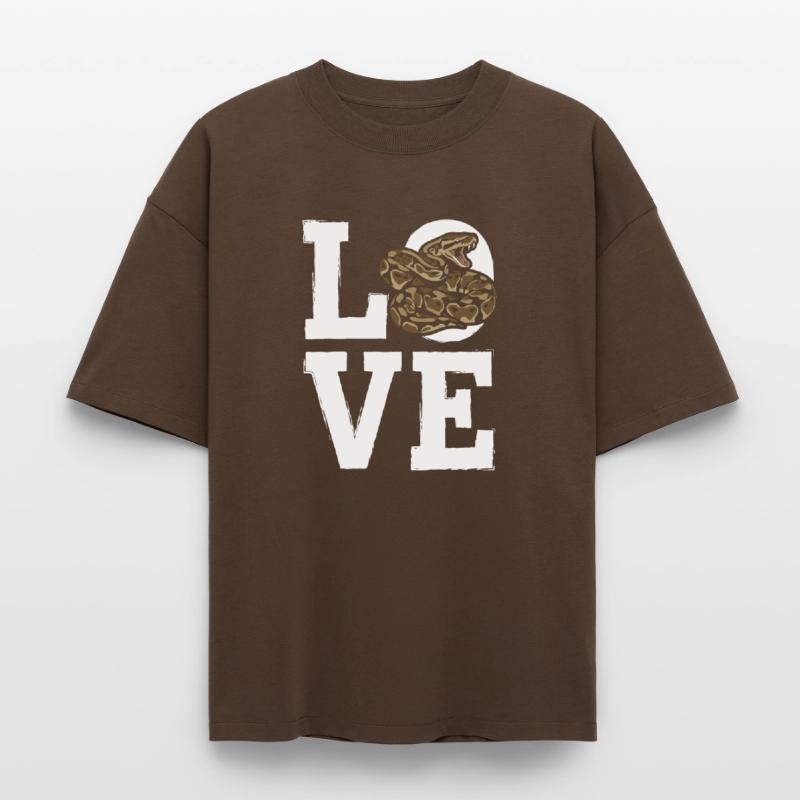King Python Snakes LOVE Terrarium Python Boxy Heavyweight Unisex Organic T-Shirt by Stanley/Stella