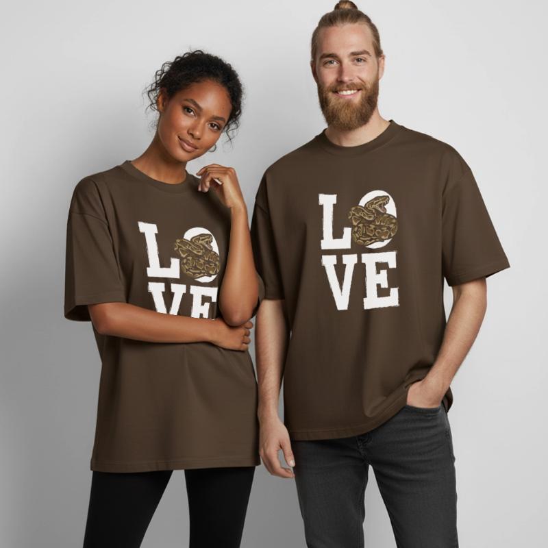 Königspython Schlangen LOVE Terrarium Python Boxy Heavyweight Unisex Organic T-Shirt von Stanley/Stella