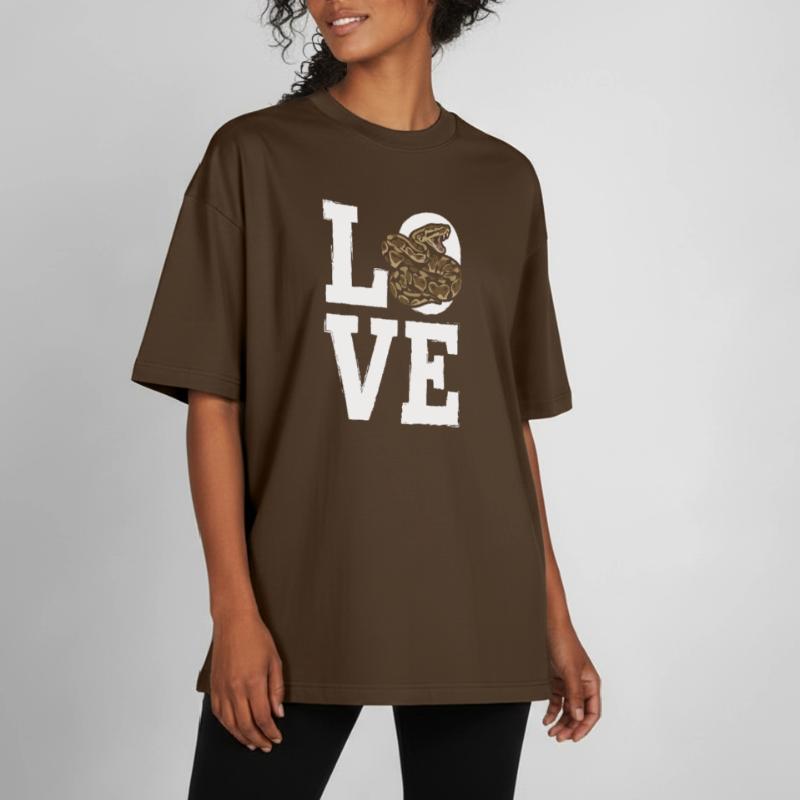 Königspython Schlangen LOVE Terrarium Python Boxy Heavyweight Unisex Organic T-Shirt von Stanley/Stella