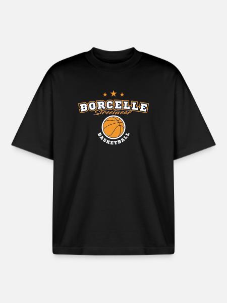 Borcellle Basketball Streetwear - Boxy Heavyweight Unisex Organic T-Shirt by Stanley/Stella - black