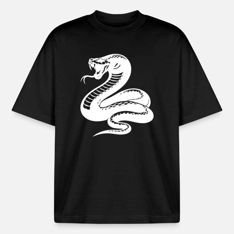 Snake Python Silhouette - Boxy Heavyweight Unisex Organic T-Shirt by Stanley/Stella - black