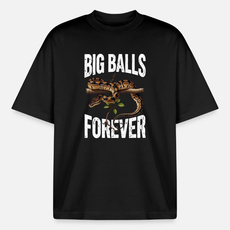 Königspython Schlangen Liebhaber Terrarium Python - Boxy Heavyweight Unisex Organic T-Shirt von Stanley/Stella - Schwarz