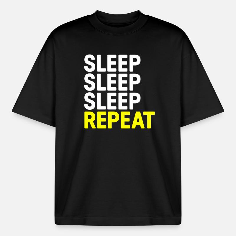 Søvn Søvn Søvn Gentag - T-shirt unisex Stanley/Stella Heavyweight Boxy - sort
