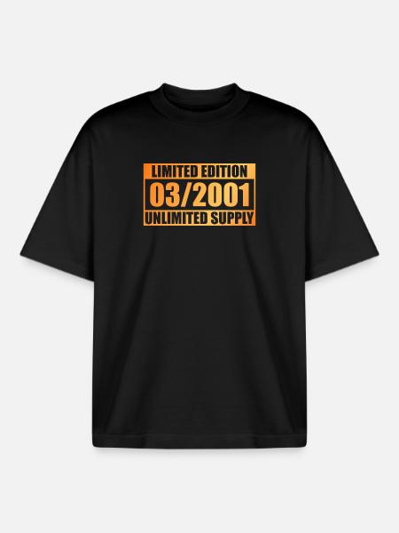 25th Anniversary Limited Edition - ꝏ Supply 03/2001 - Boxy Heavyweight Unisex Organic T-Shirt by Stanley/Stella - black