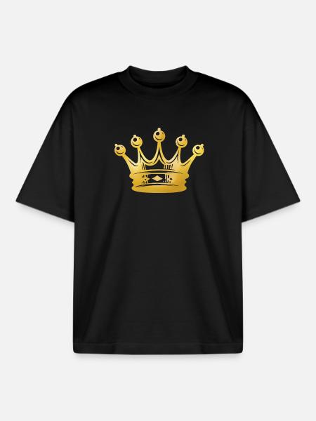 Goldene Krone Silhouette - Boxy Heavyweight Unisex Organic T-Shirt von Stanley/Stella - Schwarz