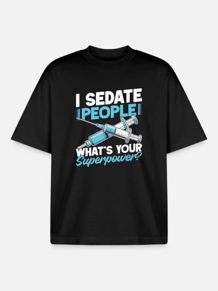 Anesthesiologist What ́s Your Superpower Anesthesia - Boxy Heavyweight Unisex Organic T-Shirt by Stanley/Stella - black