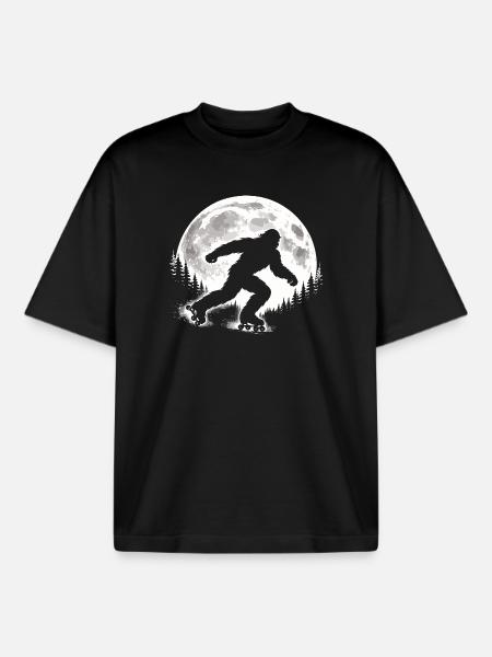 Bigfoot Roller Skater - Boxy Heavyweight Unisex Organic T-Shirt by Stanley/Stella - black