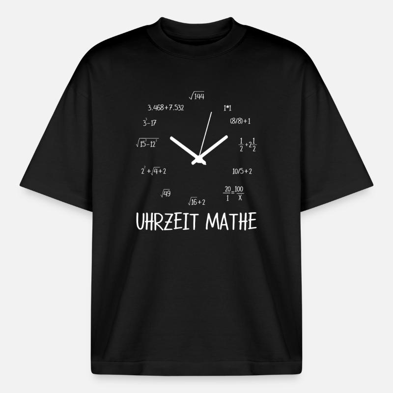 Time math math math teacher student - Boxy Heavyweight Unisex Organic T-Shirt by Stanley/Stella - black