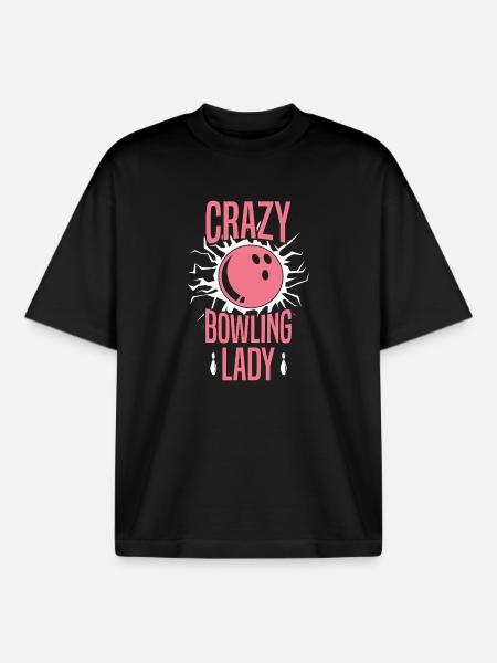 Galen bowlingdam Rosa Sportälskare-design - Unisex boxy heavyweight ekologisk T-shirt Stanley/Stella - svart