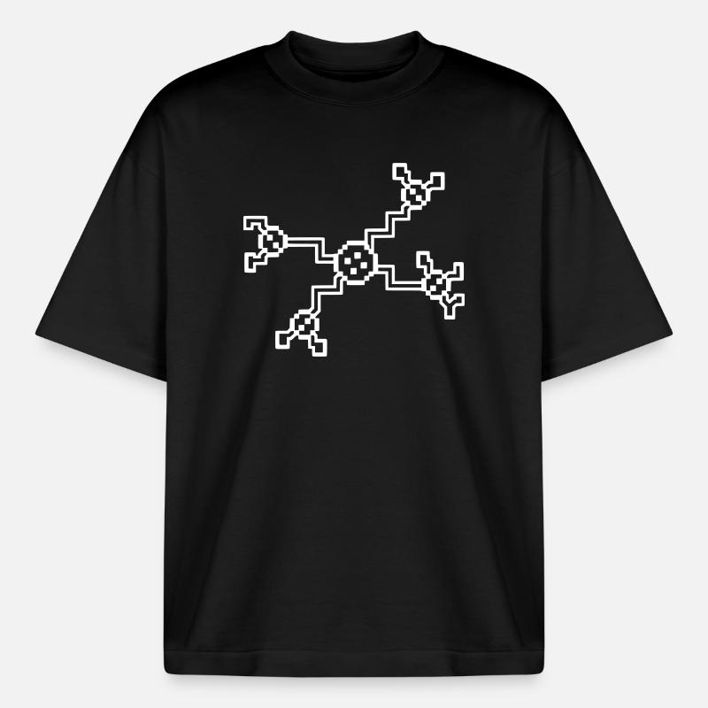 Neuron Nerve Cell Pixel 8-Bit - T-shirt unisexe boxy épais biologique Stanley/Stella - noir