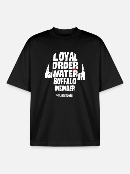 The Flintstones Loyal Order Of The Water Buffalo - Boxy Heavyweight Unisex Organic T-Shirt by Stanley/Stella - black
