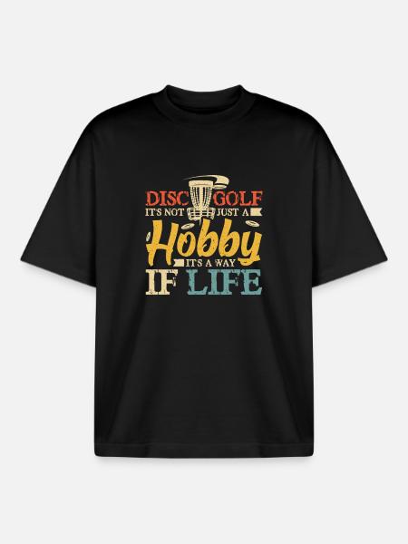 Disc Golf Geschenke Discgolf - Boxy Heavyweight Unisex Organic T-Shirt von Stanley/Stella - Schwarz