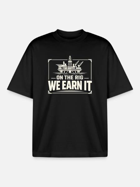 Offshore-bohrer-rig-bohrer Bohrboden Offshore - Boxy Heavyweight Unisex Organic T-Shirt von Stanley/Stella - Schwarz