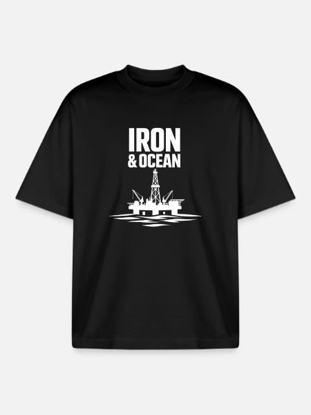 Offshore-bohrer-rig-bohrer Bohrboden Offshore - Boxy Heavyweight Unisex Organic T-Shirt von Stanley/Stella - Schwarz