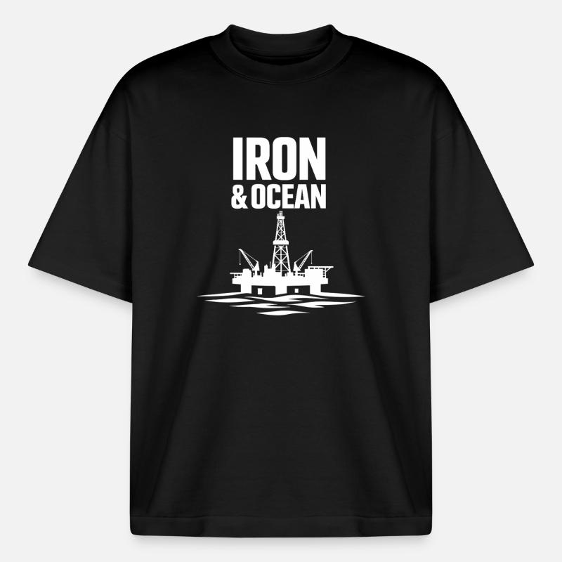 Offshore-bohrer-rig-bohrer Bohrboden Offshore - Boxy Heavyweight Unisex Organic T-Shirt von Stanley/Stella - Schwarz