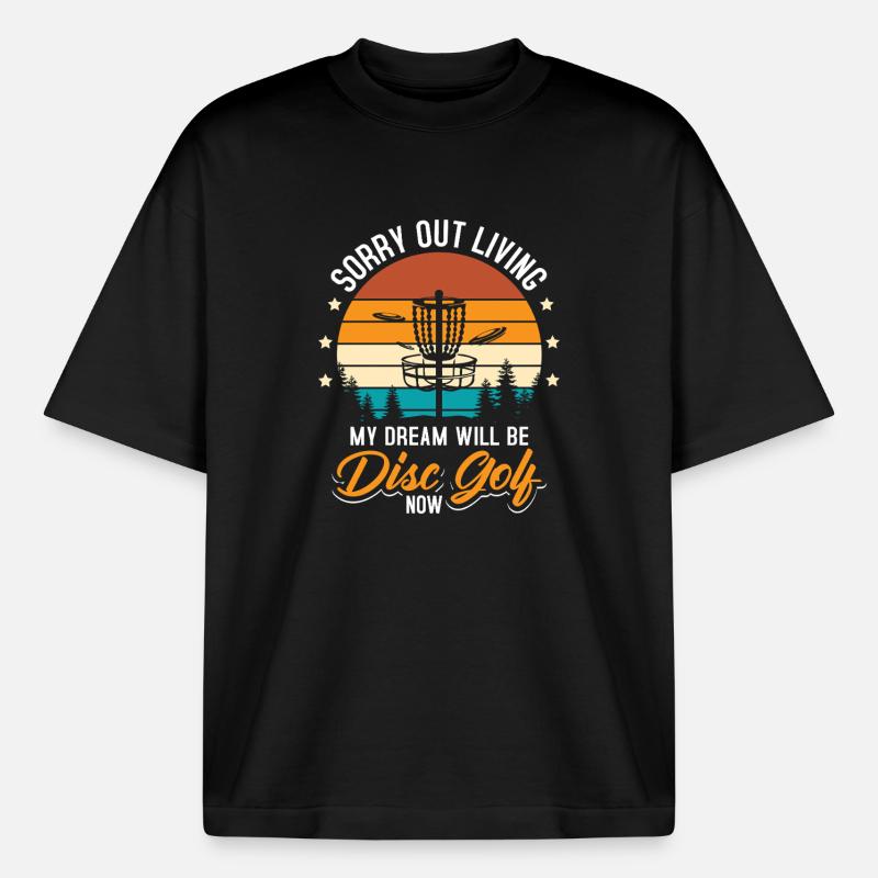 Disc Golf Geschenke Discgolf - Boxy Heavyweight Unisex Organic T-Shirt von Stanley/Stella - Schwarz