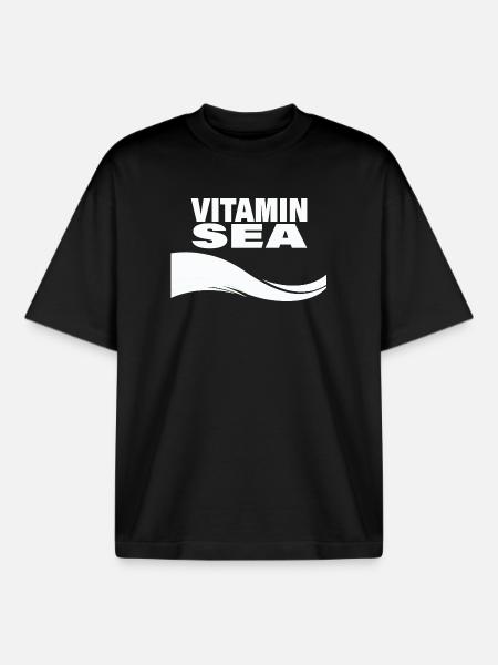 Vitamine Mer - T-shirt unisexe boxy épais biologique Stanley/Stella - noir