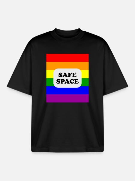 LGBT-Safe-Space-Regenbogenflagge - Boxy Heavyweight Unisex Organic T-Shirt von Stanley/Stella - Schwarz