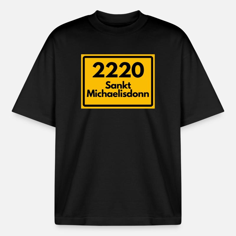 OLD POSTCODE POSTCODE 2220 SANKT MICHAELISDONN - Heavyweight Boxy Unisex T-Shirt by Stanley/Stella - black