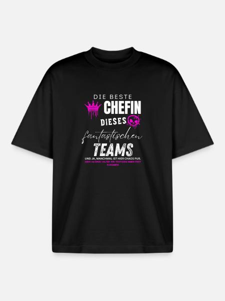 beste Chefin fantastisches Team Chefin geschenke - Boxy Heavyweight Unisex Organic T-Shirt by Stanley/Stella - black
